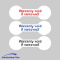 Preview: SECURITY WHITE PE - Sicherheitsetiketten "Warranty void if removed!" auf Rolle - 60 x 20 mm - 1000 Stück